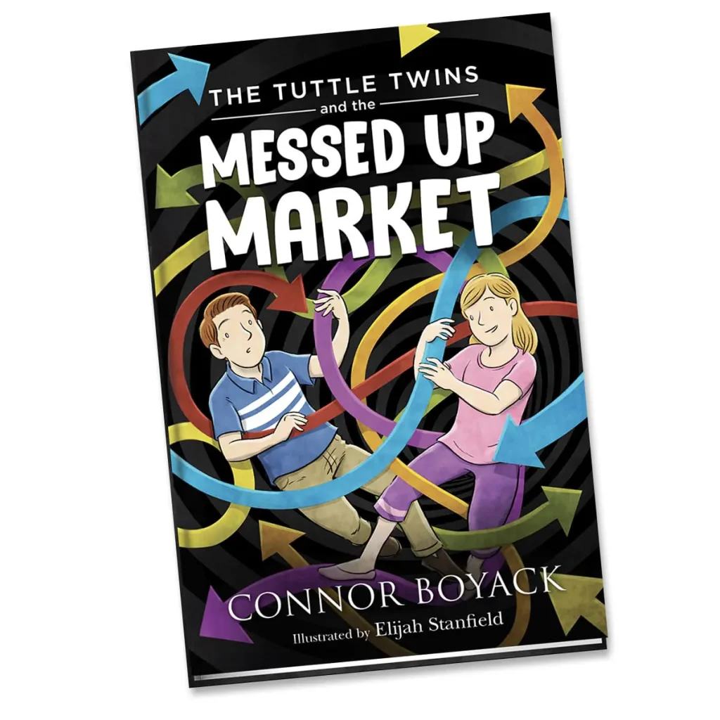 Portada del libro Messed up Market de los Tuttle Twins (Mellizos Tuttle)