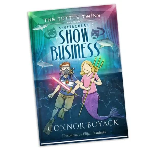 Portada del libro Show Business de los Tuttle Twins (Mellizos Tuttle)